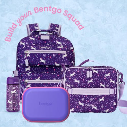 Bentgo Chill Kids Leakproof Lunch Box - 4-Compartment Bento Box with Built-In Ice Pack, 3.3 Cup Capacity, BPA-Free, Microwave & Dishwasher Safe Tray, Ages 3–7 (Electric Violet) - color: Electric Violet