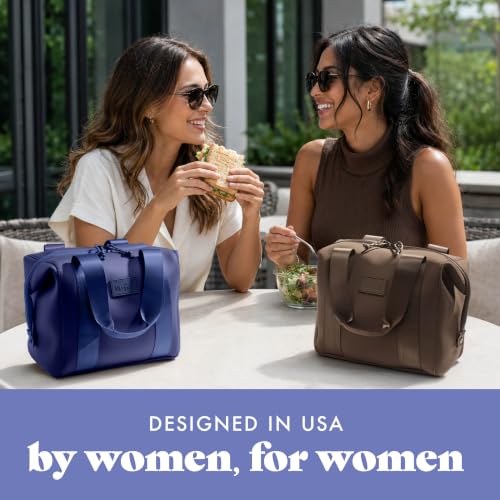Fit & Fresh Remi Lunch Bag for Women Work – Neoprene Lunch Tote with Containers & Ice Pack, Reusable Meal Prep Lunch Box, Large Capacity, Machine Washable - color: Navy