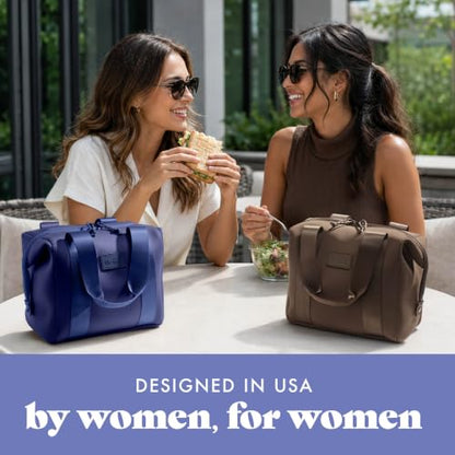 Fit & Fresh Remi Lunch Bag for Women Work – Neoprene Lunch Tote with Containers & Ice Pack, Reusable Meal Prep Lunch Box, Large Capacity, Machine Washable - color: Navy