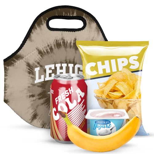 Campus Lab Lehigh University Tie-Dye Soft Neoprene Lunch Bag, Lightweight - color: Lehigh University Mountain Hawks