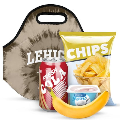 Campus Lab Lehigh University Tie-Dye Soft Neoprene Lunch Bag, Lightweight - color: Lehigh University Mountain Hawks