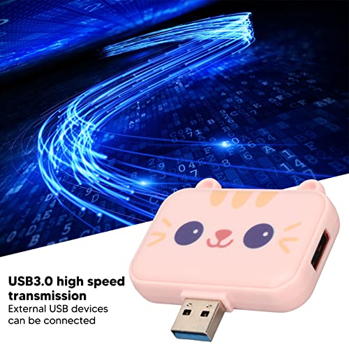 3 in 1 Cute USB Hub, USB A to USB3.0 and USB2.0X 2 Adapter, 5Gbps Multiport USB Docking Station, USB Data Splitter, for Laptop and PC, Girls Student Gift ()