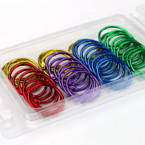 OWLKELA 1 Inch Binder Rings, Office Book Rings, Loose Leaf Rings, 50 Pcs Metallic Assorted Colors - color: Multicolor, size: 1 inch 50 Pcs