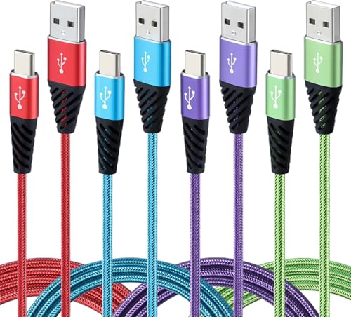 Bynccea USB C 10FT Type C Charger Cable 4-Pack Fast Charging Cord USB A to USB C Cell Phone Charger Nylon Braided Compatible with Samsung Galaxy S10 S9 S8 Note 10 9 Pixel LG V30
