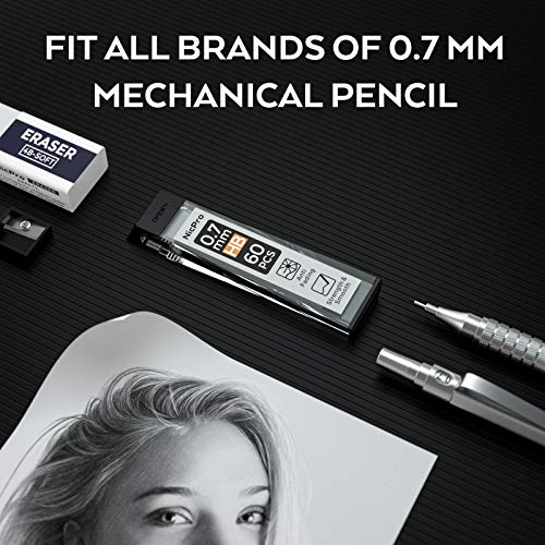 Nicpro 1200 PCS Lead Refills 0.7mm HB #2 Break Resistant Mechanical Pencil Refills 0.7 mm, 60 Pack Per Tube, 20 Tubes - size: 60 Count (Pack of 20), style: 0.7 HB