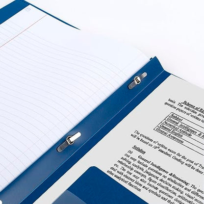 Five Star 2-Pocket Folder, Plastic Folder with Stay-Put Tabs and Prong Fasteners, Holds 8-1/2" x 11" Paper, Pacific Blue (72115) (Pack of 5) - color: Pacific Blue, size: 1 Count (Pack of 5)