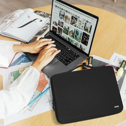 Hard Laptop Sleeve Case for 13.6" MacBook Air & 14" MacBook Pro | Fit MacBook Air M2/M3 A2681 A3113, 14" MacBook Pro M4/M3/M2/M1 Pro/Max A3112 A3401 A3185 A2992 A2918 A2779, Water-Resistant - color: Black