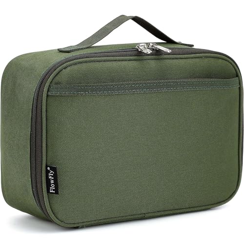 FlowFly Kids Lunch box Insulated Soft Bag Mini Cooler Back to School Thermal Meal Tote Kit for Girls, Boys, Green - color: Green