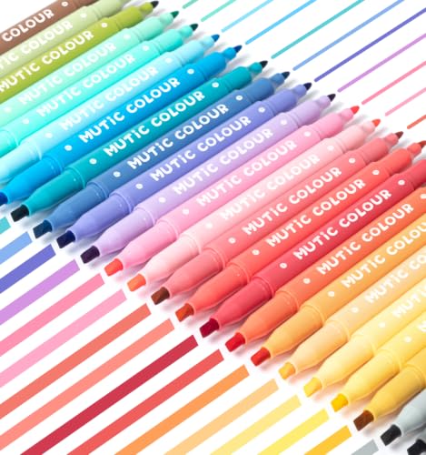 24 Pcs Pastel Highlighters, Highlighters Assorted Colors, Chisel & Fine Tips Dual Tip for Bible Journaling, Note Taking, Cute Office Supplies - color: 24 Pastel Colors