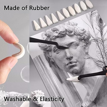 43 PCS Blending Stumps and Tortillions Paper Art Blenders Sketch Drawing | Sketch Wipe Scrapers,Rub Sponge,Kneaded Eraser,Sandpaper Sharpeners,Pencil Extension,Replacement Heads ,Washable Reusable - size: 1 Count (Pack of 43)