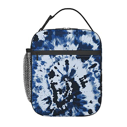 Blue Tie Dye Lunch Bags For Men Women Boys Girls Reusable Tote Lunch Bags For Office Work School Picnic Camping Thermal Insulation And Cold Preservation - color: Blue Tie Dye