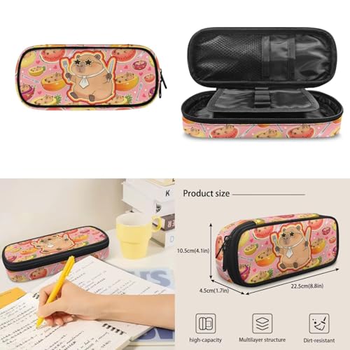 Kids Backpack Set, 4 PCS School Bag with Lunch Box, Pencil Case and Water Bottle Cover, Cute Capybara Print School Bag Set for Elementary School Students Daily Use - color: Capybara Fruit Print