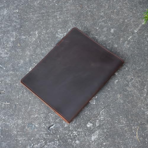 Genuine Leather Journal Notebook Cover Composition Notebooks 9.75" x 7.5", Gift For Student, Writing Diary for Writer Dark Brown - color: Dark Brown
