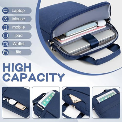 Laptop Case Shoulder Sleeve Bag Compatible with 14" MacBook Pro M5 M4 M3 M2 M1/13.6" MacBook air M4 M3 M2/13 MacBook Neo, Chromebook Notebook Portable Carrying Computer Bag, Navy Blue - color: Navy Blue