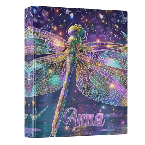 Custom Holographic 3 Ring Binder 1.5" Round Ring Binders Personalized Name View Binder with 200 Sheet for School Supplies Women Men Office, 1 Pack - color: Custom Holographic Pattern