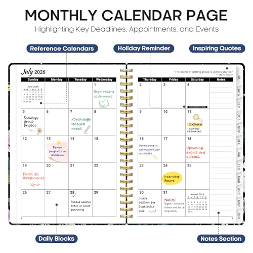 Planner 2026-2027, Academic Year Monthly and Weekly Calendar Planner, Jul 2026 - Jun 2027, Hardcover Teacher Student Planning Agenda book with Tabs, Perfect for School Office Supplies, 8.5" x 11" - Celestial - color: E-Celestial, size: (8.5"x11")a4