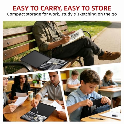WUO 36PCS Art Mechanical Pencil Set with Storage Case, Metal Drawing Pencil | 0.5, 0.7, 0.9mm & 3PCS 2mm (2H HB 2B 4B Color) & 432 Lead Refills, 1 Eraser Pen, Artist Tech Pencils for Sketching, Drafting