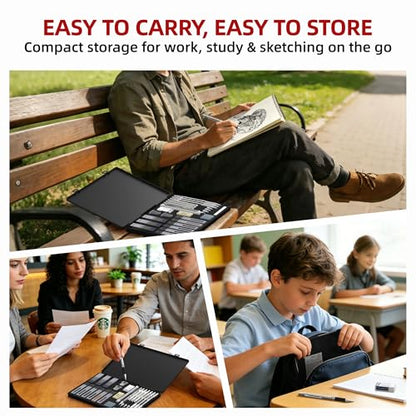 WUO 36PCS Art Mechanical Pencil Set with Storage Case, Metal Drawing Pencil | 0.5, 0.7, 0.9mm & 3PCS 2mm (2H HB 2B 4B Color) & 432 Lead Refills, 1 Eraser Pen, Artist Tech Pencils for Sketching, Drafting