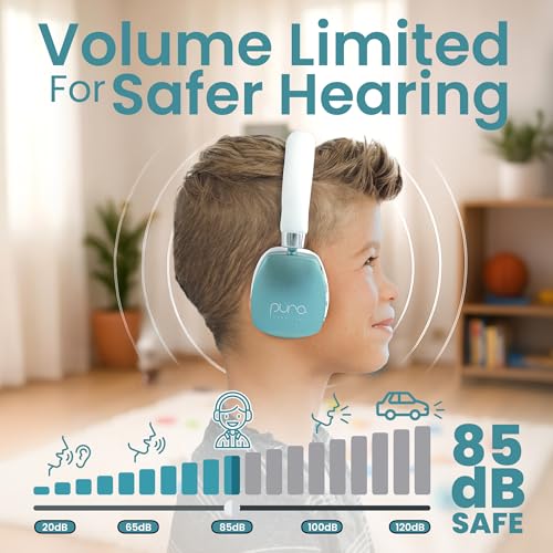 Puro Sound Labs Noise Cancelling Headphones for Kids - 85 dB Volume Limit, Built in Mic, 35-Hour Battery, Lightweight On Ear Design & Comfy Fit, Bluetooth Headphones for Kids – PuroQuiet Plus, Teal - color: Teal
