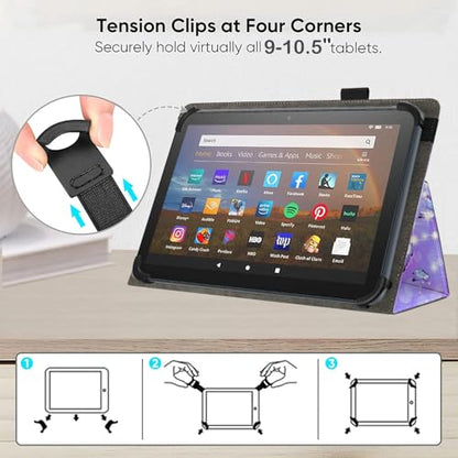 Universal 10 10.1 Inch Android Tablet Case,Slim Folding Stand Cover for All 9"-10.5" Touchscreen Tablet Case with Stylus Pen Holder,Butterfly 01 - color: Butterfly 01