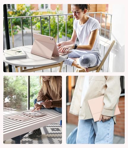 CHESONA Compatible for iPad 11th(A16)/10th Generation Case with Keyboard | Detachable Wireless Keyboard, Stand Folio Keyboard Cover with Pencil Holder, Thin & Light, Pale Pink - color: Pale Pink