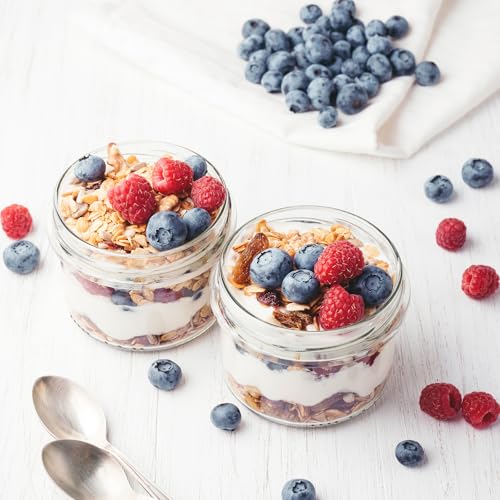 SHOWIN Overnight Oats Containers with Lids, 10oz Glass Jars with Lids 4 pcs, Candy, Wide Mouth Mason jars for Salad, Yogurt, Snacks, Meal Prep - color: Candy, size: 10oz-4pc