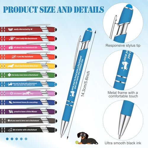 Geyee 24 Pcs Back to School Teacher Gifts Dachshund Sticky Notes with Funny Pens 3 x 4 Inch Employee Appreciation Gifts for Coworkers Employee Teacher Office Staff Work Team Appreciation Gift - style: Dachshund