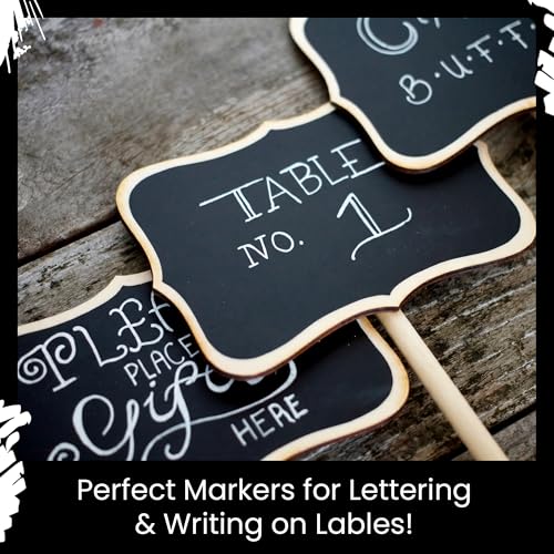Chalkola 6 White Chalk Markers - Bullet & Chisel Dual Tip (1mm, 3mm, 5mm, 10mm, 15mm) | Erasable Liquid Chalk Pens for Blackboard, Car Window, Bistro, Glass | Washable Chalkboard Markers - style: 6 White - Dual + 10/15mm