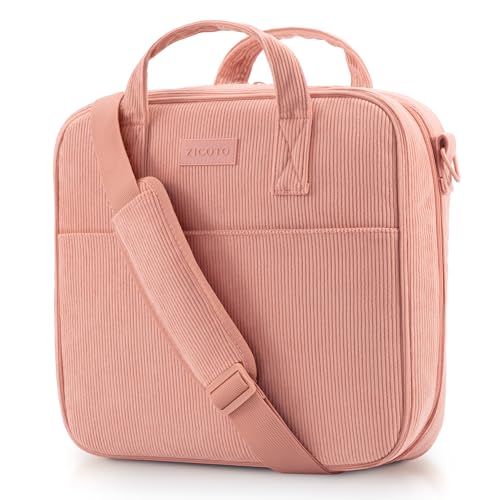 Sturdy 3-Ring Zipper Binder with Shoulder Strap for School – Beautiful 2-Inch Zip-Up Binder with Extra Pockets Holds 500 Sheets, Books & Laptop – Easy-to-Carry Trapper Keeper Made of Premium Fabric - color: Pink