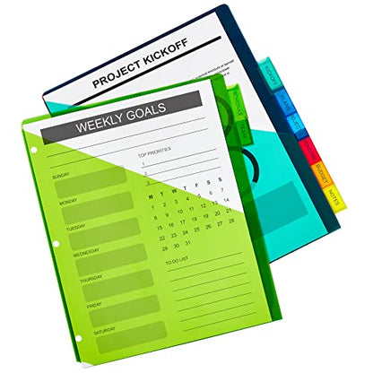 Avery Dividers for 3 Ring Binders, 8-Tab Sets, Two-Pocket Plastic Binder Dividers with Tabs, Multicolor, 3 Sets (71907)