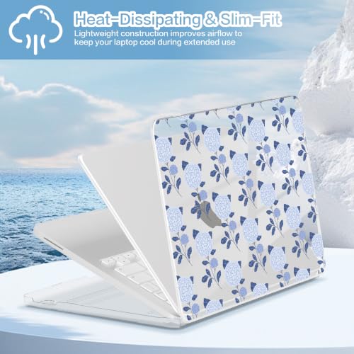 Teryeefi for MacBook Neo Case 13 inch 2026 Release Model A3404,with A18 Pro Chip, Hard Shell Cover with Keyboard Cover, Screen Protector, Blue Hydrangea - color: Blue Hydrangea