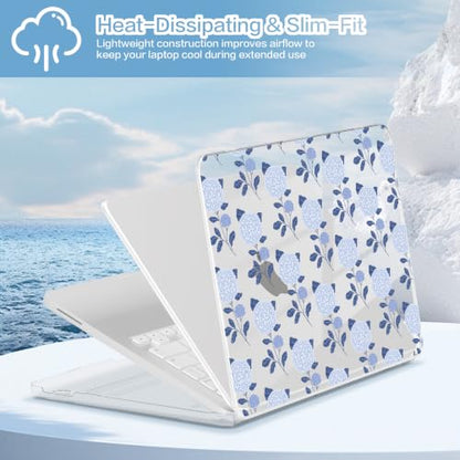 Teryeefi for MacBook Neo Case 13 inch 2026 Release Model A3404,with A18 Pro Chip, Hard Shell Cover with Keyboard Cover, Screen Protector, Blue Hydrangea - color: Blue Hydrangea