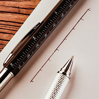 Zhanmai 8 Pcs 6 in 1 Multitool Pen Bulk Gift for Men Multi Tool Ballpoint Pen with Ruler Level Screwdriver Cool Stylus 20 Ink Refill Tool Gadget Birthday Christmas Stocking Stuffers (Black Yellow) - color: Black, Yellow