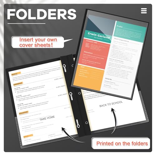 Henoyso 48 Pcs Plastic Folders with Clear Front Pocket and 3 Prong Take Home Plastic 2 Pocket Folder Back to School for Students Parent Teacher Communication for School Office (Black) - color: Black
