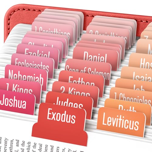 EssexWares – Summer Solid Color Bible Tabs for Old and New Testament, 80 Large Print Tabs for Bible Study, Water-Resistant and Durable Bible Index Tabs for Women and Men - 1.7" Wide - color: Summer
