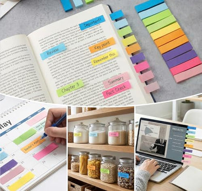 40 Pack Small Sticky Notes,100 Pads/Pack Sticky Tabs,4000 Sheets Index Tabs Repositionable,Mini Self-Stick Note Pads,8 Bright Colors Page Flags Mini Post for Office,School,Home,Meeting,Back to School - size: 15x50mm