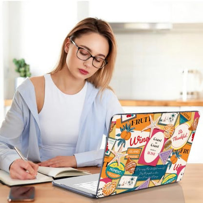 Teryeefi Case for MacBook Neo 13 Inch 2026 (Model A3404) Printing Hard Shell Cover with Screen Protector &Keyboard Cover & USB-C Adapters - Colourful Retro Summer Beach - color: Colourful Retro Summer Beach