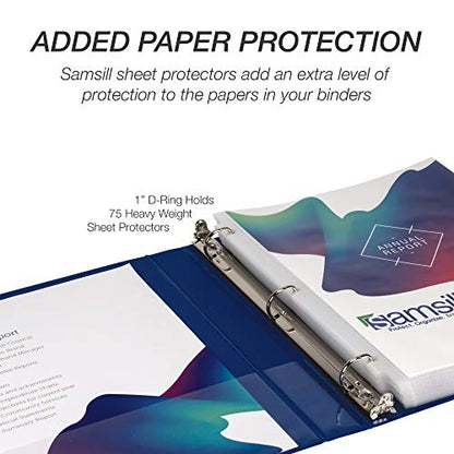 Samsill Durable 1 inch 3 Ring Binder, D Ring Binder, 100% Recycled Chipboard, Blue - color: Blue, size: 1 Pack, style: 1 Inch