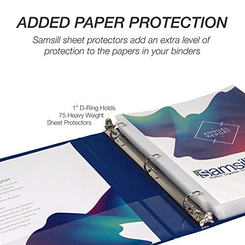 Samsill Durable 1 inch 3 Ring Binder, D Ring Binder, 100% Recycled Chipboard, Blue - color: Blue, size: 1 Pack, style: 1 Inch