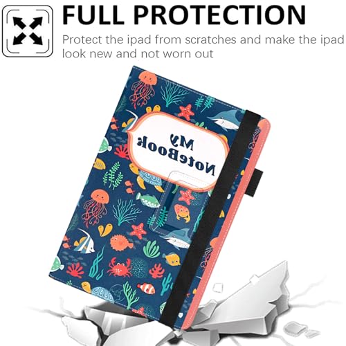 Universal 10 10.1 Inch Android Tablet Case,Slim Folding Stand Cover for All 9"-10.5" Touchscreen Tablet Case with Stylus Pen Holder,Sea Floor - color: Sea Floor