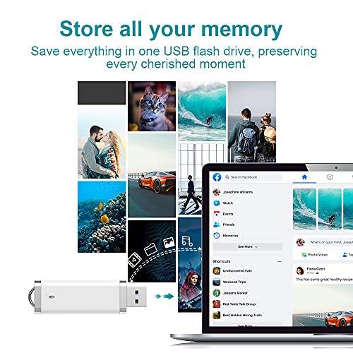 KEXIN 10 Pack 16GB Flash Drive Bulk Flash Drive USB Flash Drive Design in Snapcap 16 GB White - color: White, size: 16G