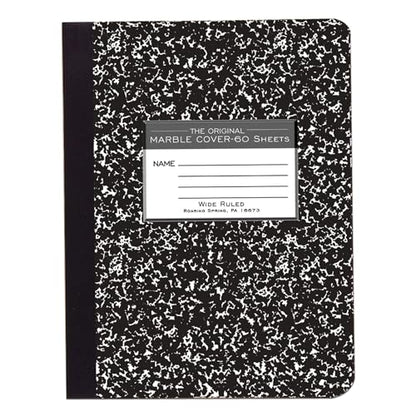 ROARING SPRING Hard Cover Composition Notebook, Black Marble Comp Book, 9.75″ x 7.5″, Wide-Ruled with Margin, 60 Sheets (120 Pages) - size: Wide-Ruled, 60 Sheets/120 Pages, style: 1 Comp Book