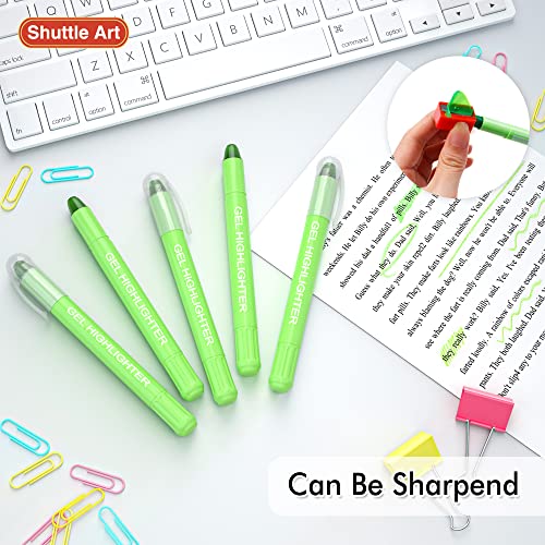 Shuttle Art 5 Pack Green Gel Highlighters,Bible Highlighters,No Bleed Through, Bible Journaling Supplies,Great for Journaling, Highlighting and Studying - color: Green