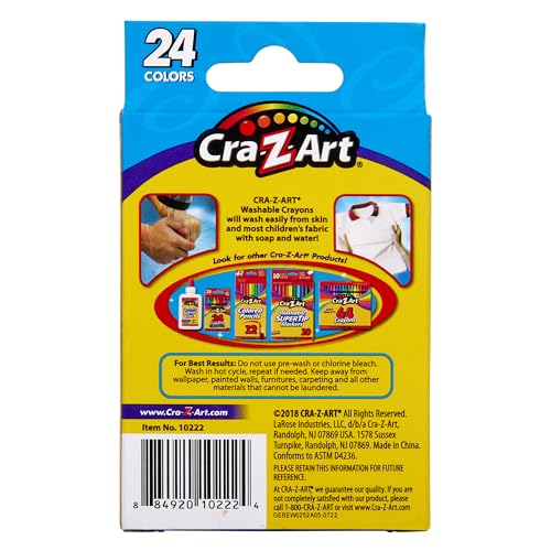 Cra-Z-Art Washable Crayons, Bulk Pack, 24 Count, 6 Packs of Crayons, Bulk School Supplies for Classroom, Back to School Essentials - size: 24 Count (Pack of 6)