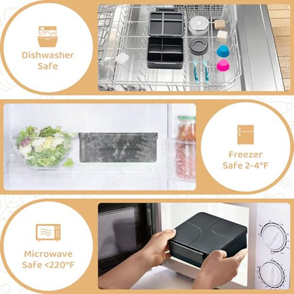 JSLOVE Bento Lunch Box with Leak Proof Thermos Food Jar for Kids, Food Lunch Containers for Boys with 4 Compartments, BPA-Free with Utensils, Food Picks, Sauce Jar & Silicone Lunch Box Dividers - color: Black