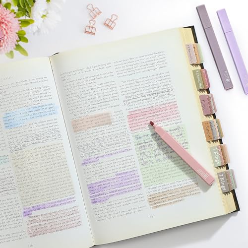 DazSpirit Bible Journaling Kit, Bible Study Supplies Set for Women & Men | 12 Pastel No Bleed Highlighters and 5 Black Pens & Laminated Tabs, Bible Essentials, Christian Gifts - color: Highlighters + Black Pens + Tabs