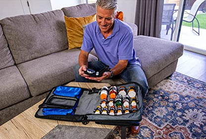 Med Manager Medicine Organizer and Binder, Removable Pouches, Detachable 5-Tab Expanding File Folder, Holds (15) Pill Bottles - (11) Standard Size and (4) Large Bottles, Purple, 13 x 13 x 4.5 inches - color: Purple