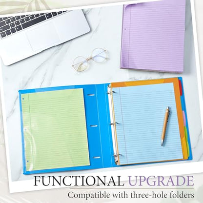 MotiMind 10 Pack 8.5" x 11" Top Spiral Notebook with 3 Hole Punched Legal Pads College Ruled Notepad 50 Sheets Hard Cardboard Paper Wirebound Notepad for Office School Business(Green, Blue, Purple) - color: Green, Blue, Purple