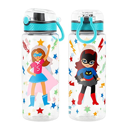 Cute Water Bottle for School Kids Girls, BPA FREE Tritan & Leak Proof & Easy Clean & Carry Handle, 23oz/ 680ml (S-girls) - color: S-girls