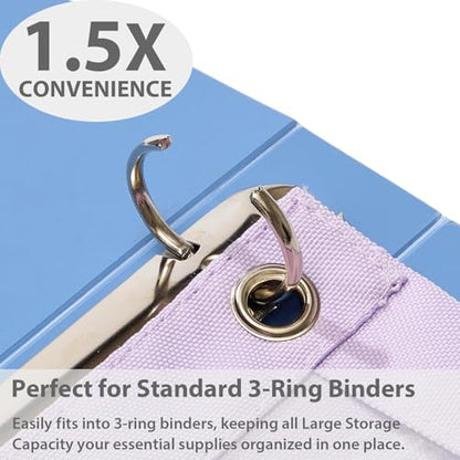 SPACEMATE Binder Pencil Pouch Case Box Bag for 3 Ring Binder School Supplies Girls Boys Kids, Clear Preppy Stuff Large Aesthetic Pen Organizer, Back to College Stationary, 1 Pack, Light Purple - color: Light Purple